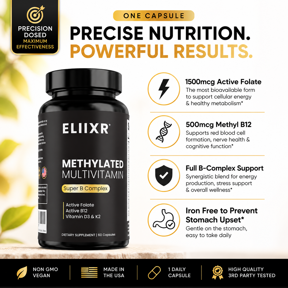 Eliixr Methylated Multivitamin 60-Day Supply