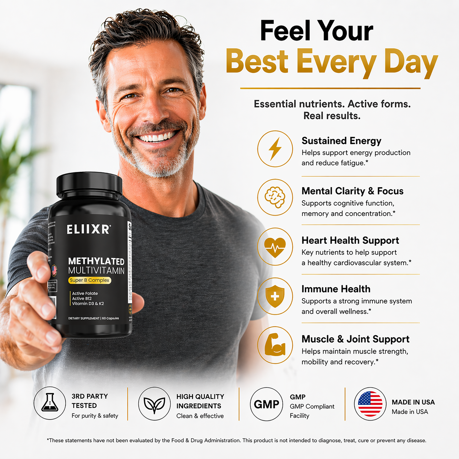 Eliixr Methylated Multivitamin 60-Day Supply