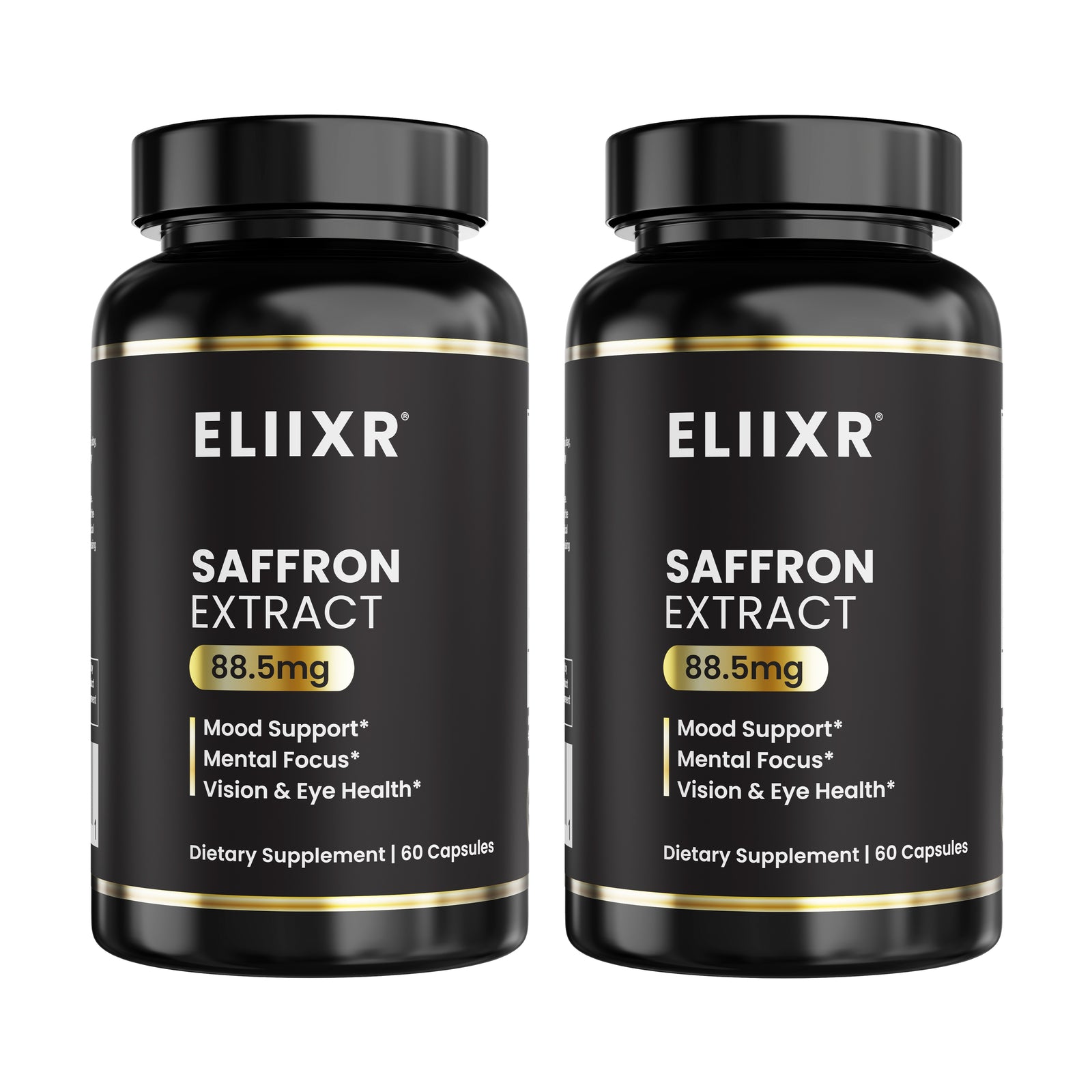 Eliixr Saffron Extract 88.5mg – Mood, Vision & Focus – 60 Capsules
