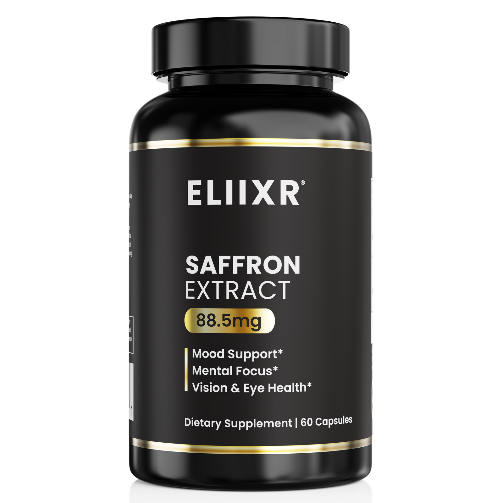 Eliixr Saffron Extract 88.5mg – Mood, Vision & Focus – 60 Capsules