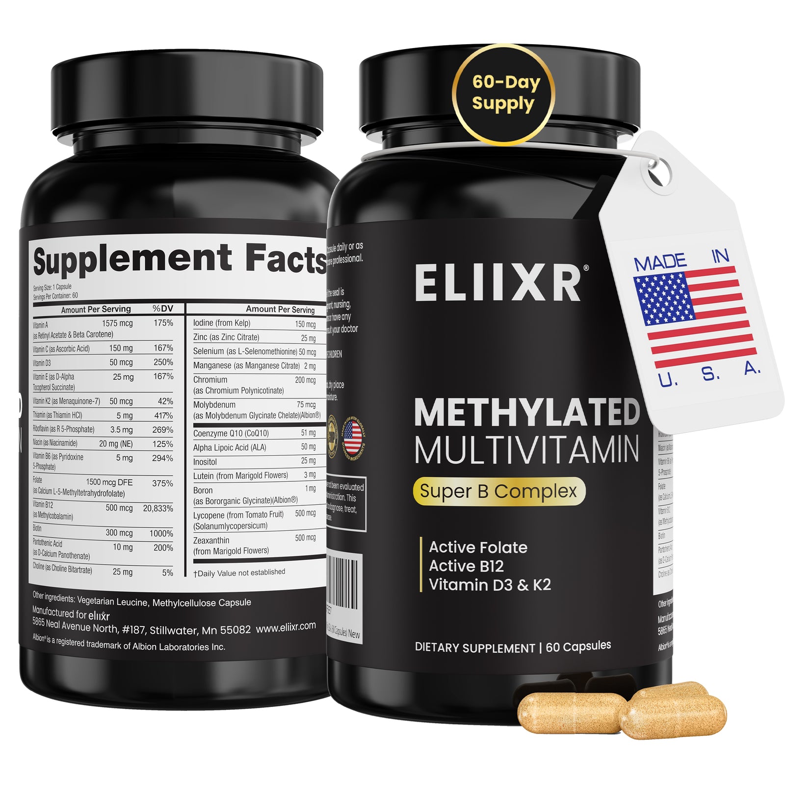 Eliixr Methylated Multivitamin 60-Day Supply