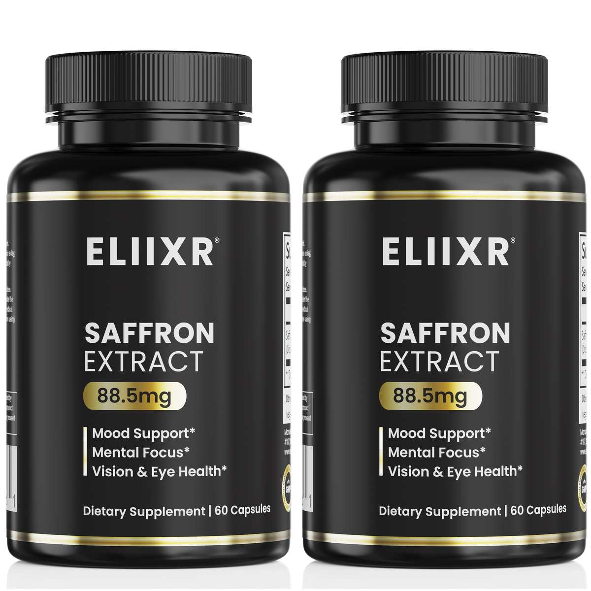 Eliixr Saffron Extract 88.5mg – Mood, Vision & Focus - 2-Pack